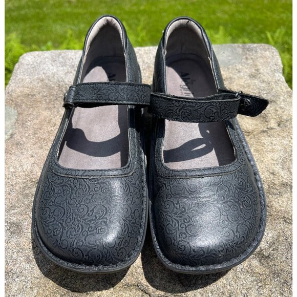 Alegria Belle Mary Jane Comfort Leather Shoes Size 9.5/10 Navy - Picture 1 of 10